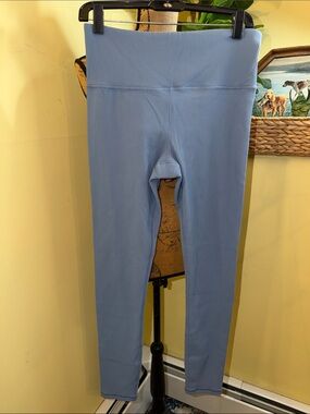 Athleta Ribbed High-Waist Leggings - Light Blue Large Tall